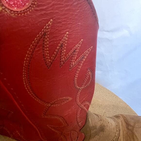 Justin Western Boots Size 6 D Red tan women Leather - Picture 6 of 11